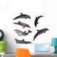 Six Grey Doplhins Wall Decal Sticker Set