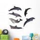 Six Grey Doplhins Wall Decal Sticker Set