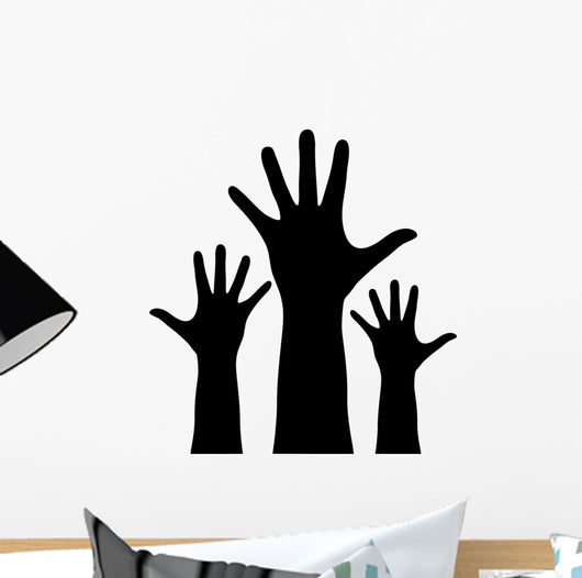 Raised Hands Silhouette Wall Decal