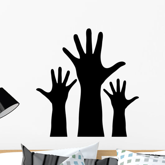 Raised Hands Silhouette Wall Decal