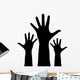 Raised Hands Silhouette Wall Decal