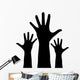 Raised Hands Silhouette Wall Decal