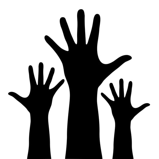 Raised Hands Silhouette Wall Decal