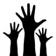 Raised Hands Silhouette Wall Decal