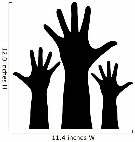 Raised Hands Silhouette Wall Decal