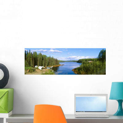 Seaplane Talkeetna Lake Alaska Wall Decal shown on a wall