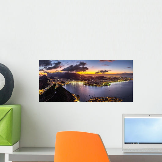 Panoramic Rio Janeiro Night Wall Decal