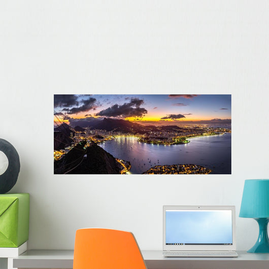 Panoramic Rio Janeiro Night Wall Decal