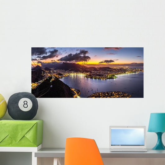 Panoramic Rio Janeiro Night Wall Decal