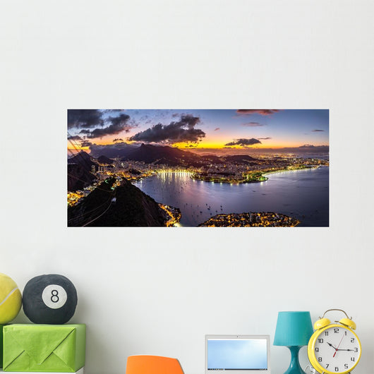 Panoramic Rio Janeiro Night Wall Decal