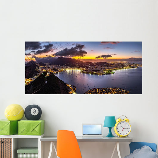 Panoramic Rio Janeiro Night Wall Decal