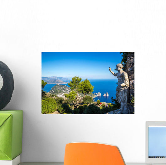 Capri Island and Caesar Statue Italy Wall Decal
