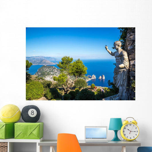 Capri Island and Caesar Statue Italy Wall Decal