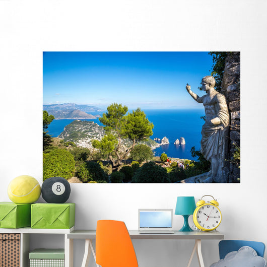 Capri Island and Caesar Statue Italy Wall Decal