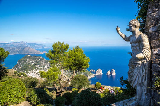 Capri Island and Caesar Statue Italy Wall Decal
