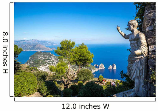 Capri Island and Caesar Statue Italy Wall Decal