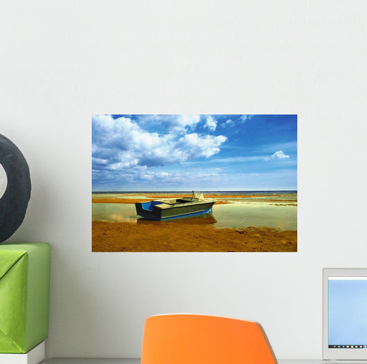 Lonely Boat Low Water Wall Decal