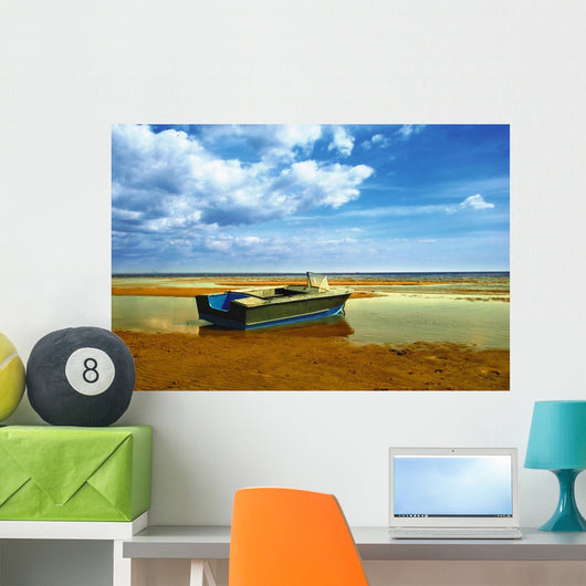 Lonely Boat Low Water Wall Decal