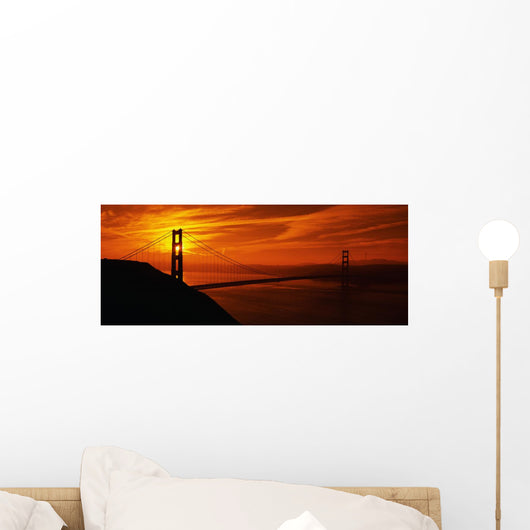 Golden Gate Bridge Sunrise Wall Decal Panoramic Wall Decal