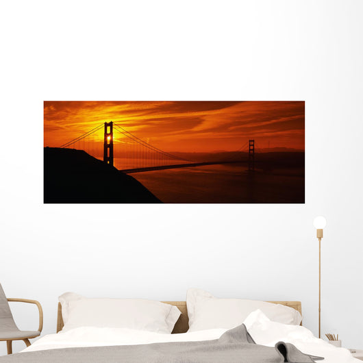 Golden Gate Bridge Sunrise Wall Decal Panoramic Wall Decal