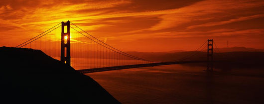 Golden Gate Bridge Sunrise Wall Decal Panoramic Wall Decal