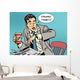 Coffee Break Late Businessman Wall Decal