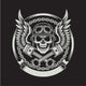 Vintage Biker Skull with Wall Decal