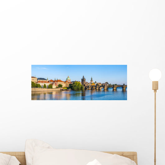 Panorama Prague City Skyline Wall Decal Panoramic Wall Decal