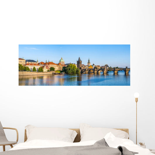 Panorama Prague City Skyline Wall Decal Panoramic Wall Decal