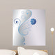 Blue Floral Wall Decal