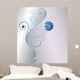 Blue Floral Wall Decal