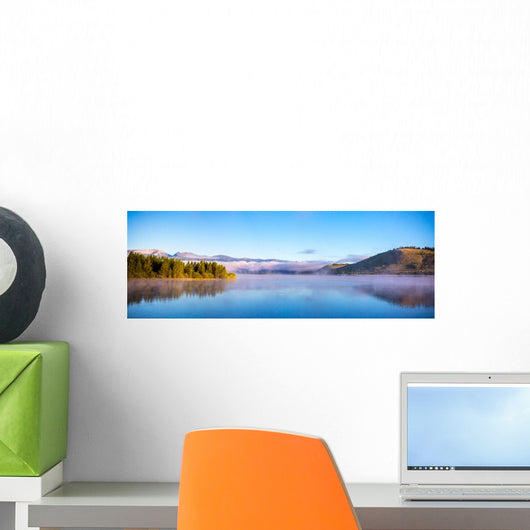 Morning Mist Lake Wall Decal Panoramic Wall Decal