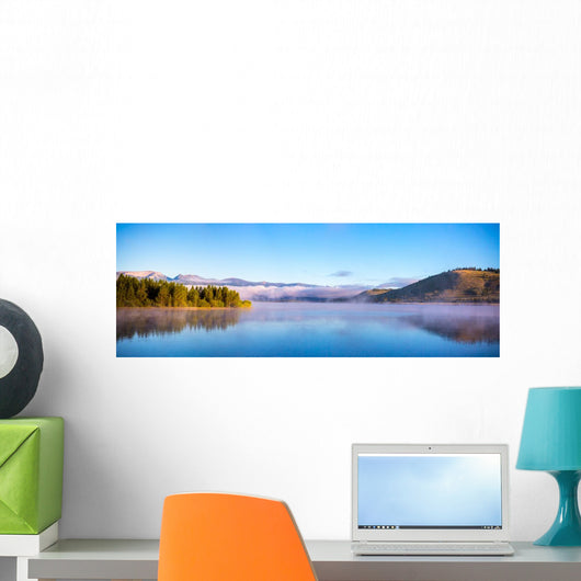 Morning Mist Lake Wall Decal Panoramic Wall Decal