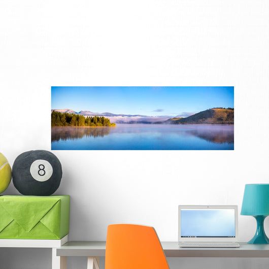 Morning Mist Lake Wall Decal Panoramic Wall Decal
