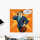 Super Businessman Answering Phone Wall Decal