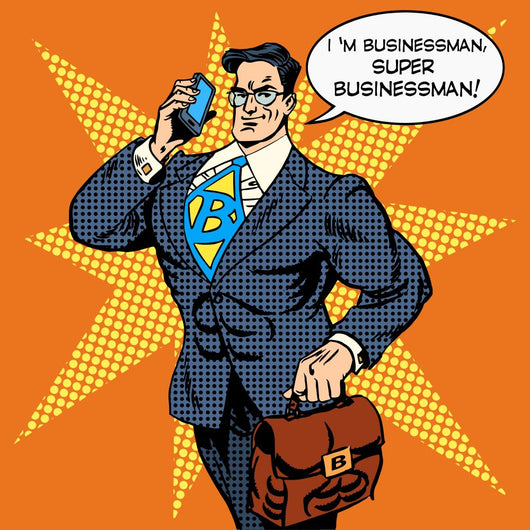 Super Businessman Answering Phone Wall Decal