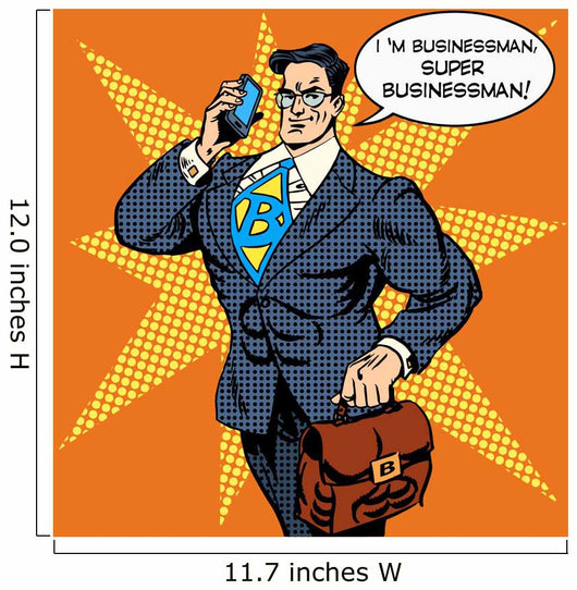 Super Businessman Answering Phone Wall Decal
