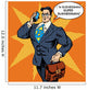 Super Businessman Answering Phone Wall Decal