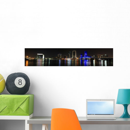 Jacksonville Florida Skyline Wall Decal Panoramic Wall Decal