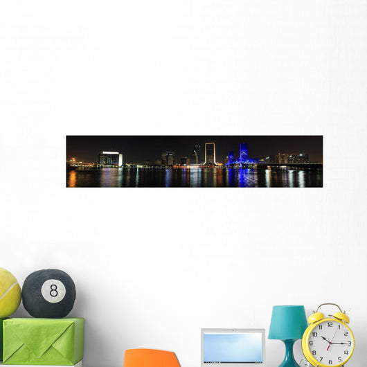 Jacksonville Florida Skyline Wall Decal Panoramic Wall Decal