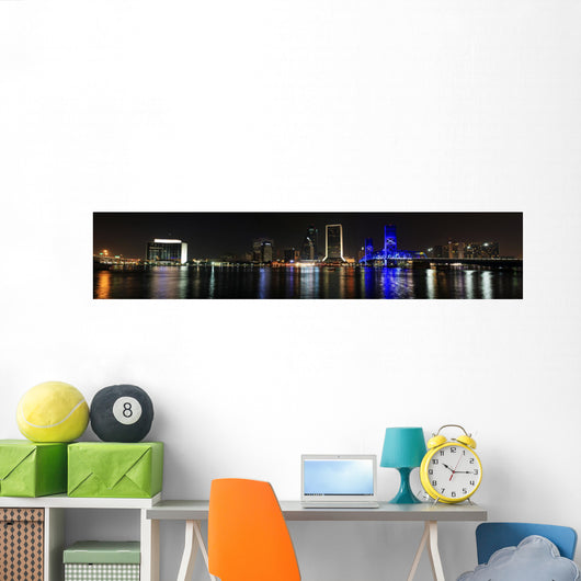 Jacksonville Florida Skyline Wall Decal Panoramic Wall Decal