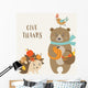 Cute Thanksgiving Greeting Card Wall Decal