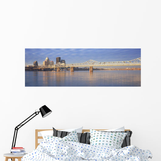 Ohio River Louisville Skyline Wall Decal Panoramic Wall Decal