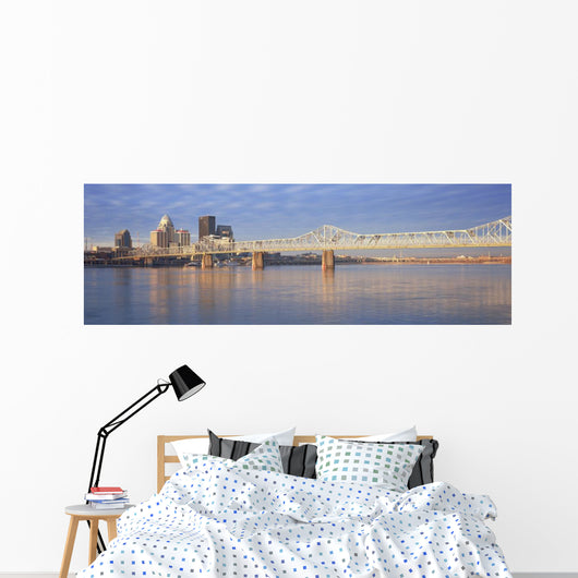 Ohio River Louisville Skyline Wall Decal Panoramic Wall Decal