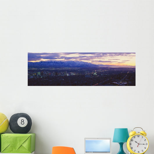 Panoramic Sunset Salt Lake Wall Decal