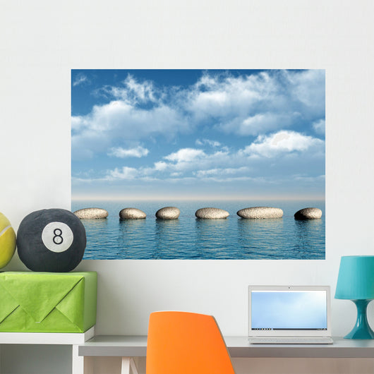 Row Stones Water Wall Decal