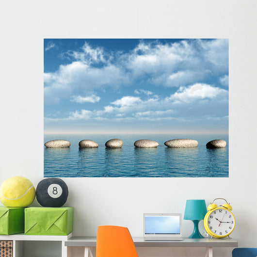 Row Stones Water Wall Decal
