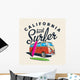 Best Surfing California Label Wall Decal
