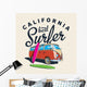 Best Surfing California Label Wall Decal