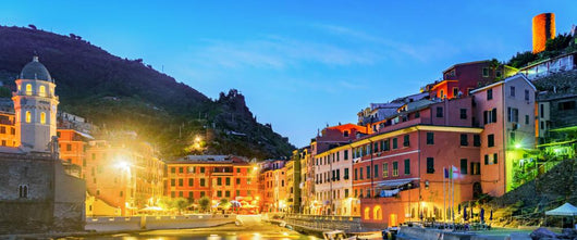 Vernazza Twilight Cinque Terre Wall Decal Panoramic Wall Decal